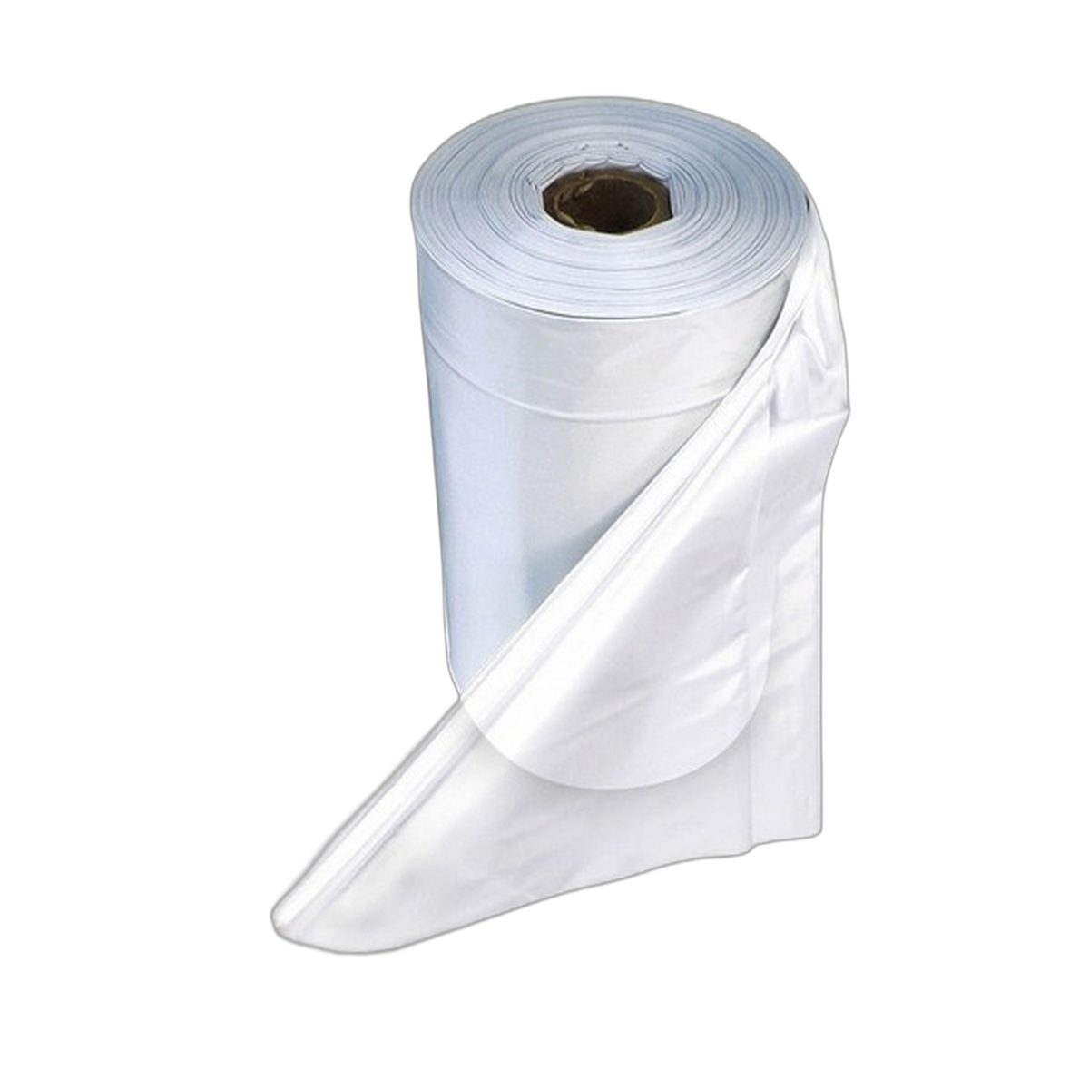 Rollo de bolsas de plástico blanco.
