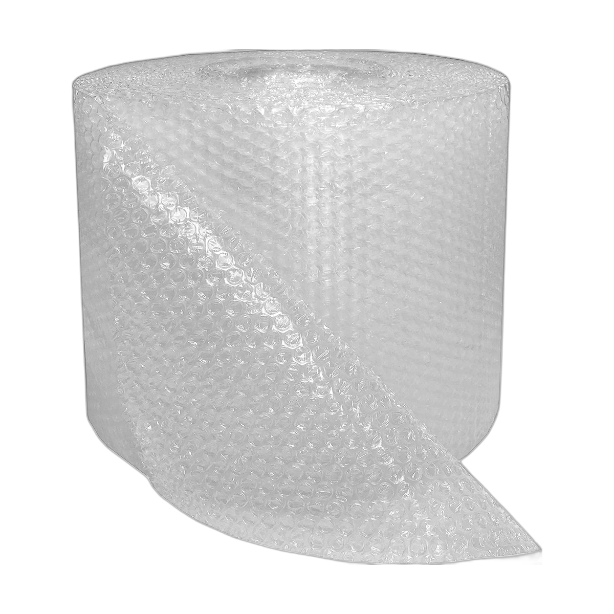 Rollo transparente de burbuja desenrollado.